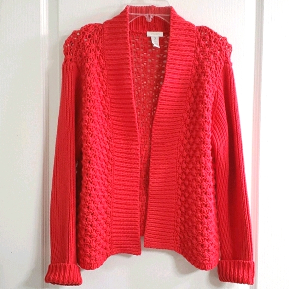 Chico's Sweaters - Chicos Pink Knitted Shrug EUC